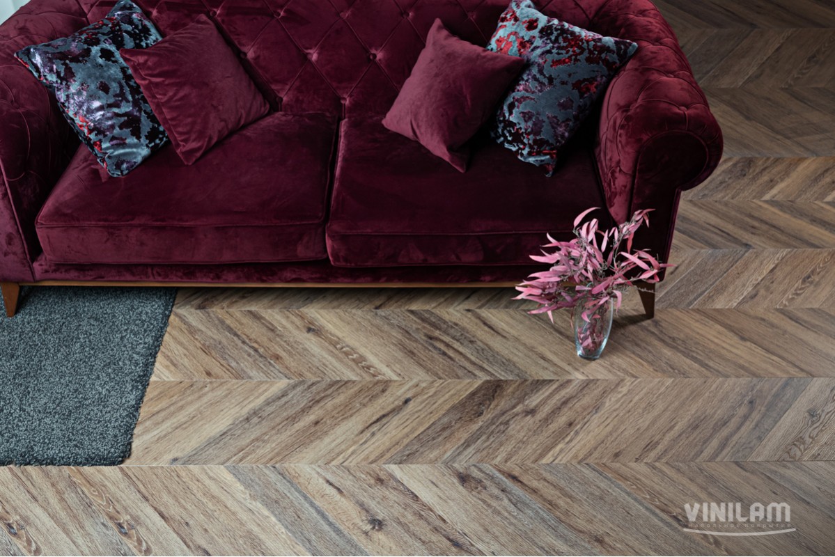 SPC ламинат VINILAM PARQUET CHEVRON 4V 43кл Шеврон Лувр I107516