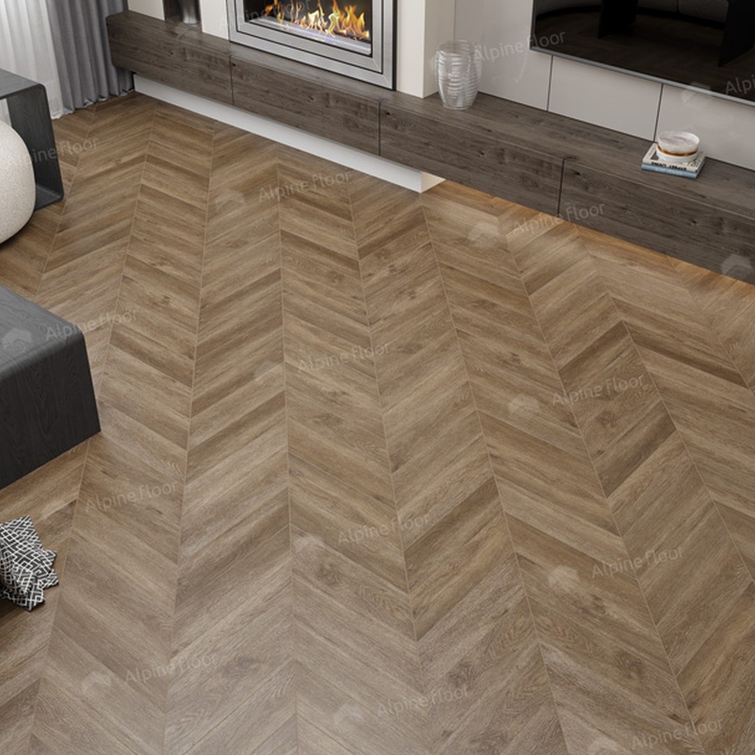 LVT ламинат ALPINE FLOOR CHEVRON ALPINE 43кл Макадамия ECO 20-5